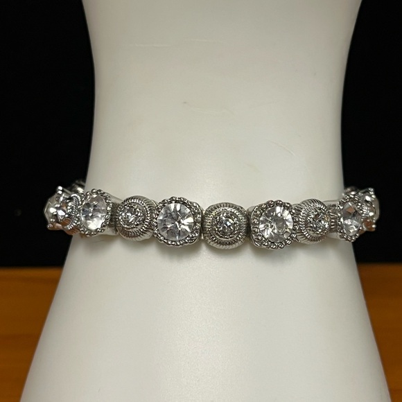 3 Stretch Rhinestone Bracelets - Picture 5 of 8